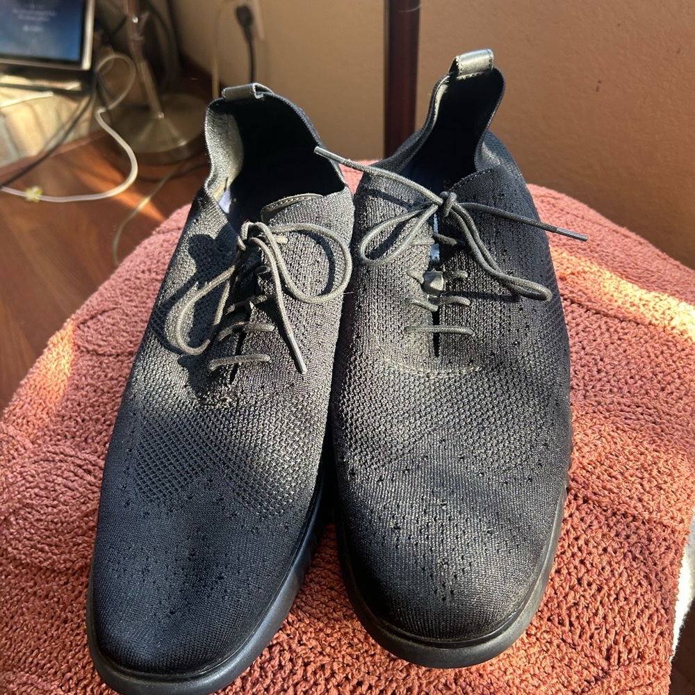 Cole Haan Black Knit and Patent Leather Oxfords Size 15 - Picture 7 of 10